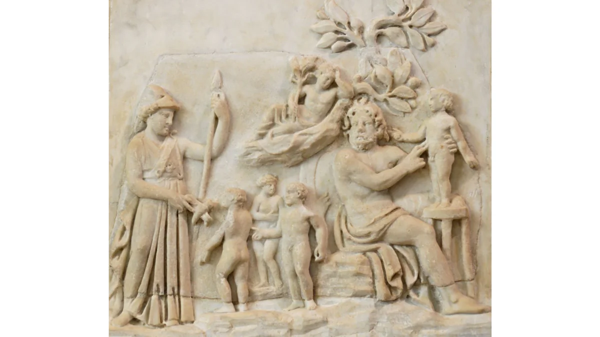 Creation of humanity by Prometheus as Athena looks on (Roman-era relief, 3rd century). (Public Domain)