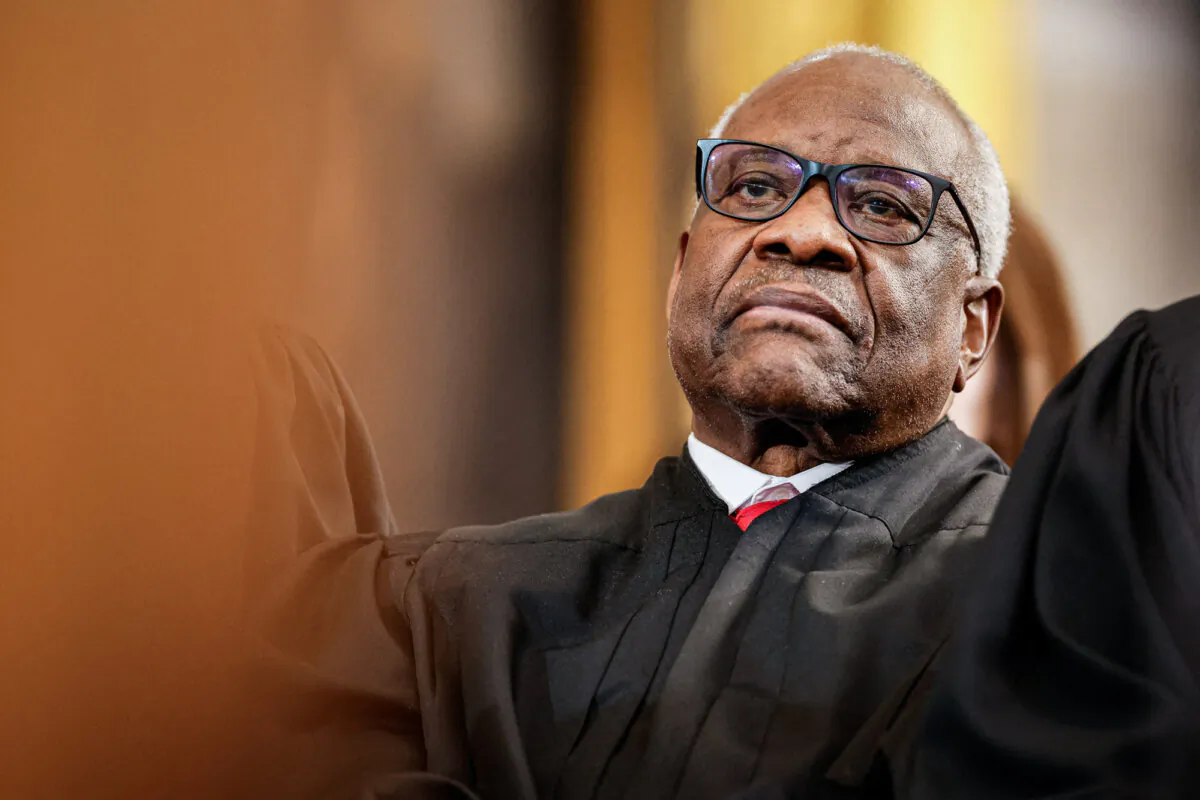 U.S. Associate Supreme Court Justice Clarence Thomas attends an inauguration ceremony for President Donald Trump in the Rotunda of the U.S. Capitol on Jan. 20, 2025. (Chip Somodevilla/POOL/AFP via Getty Images)