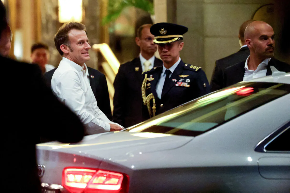 French President Emmanuel Macron arrives in Singapore, on May 29, 2025. (Edgar Su/Reuters)