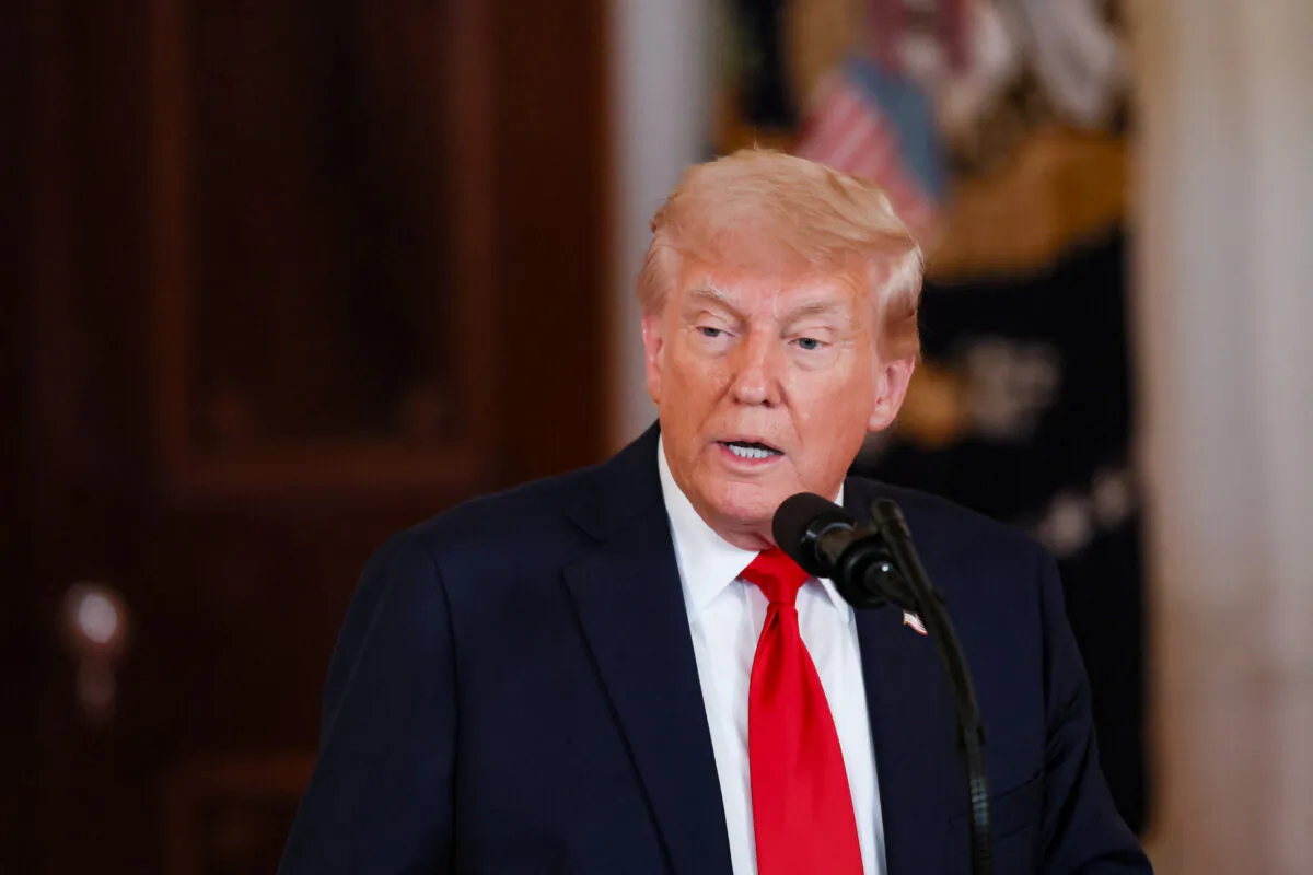 U.S. President Donald Trump delivers remarks at an 'Investing in America' event in Washington on April 30, 2025. (Leah Millis/Reuters)