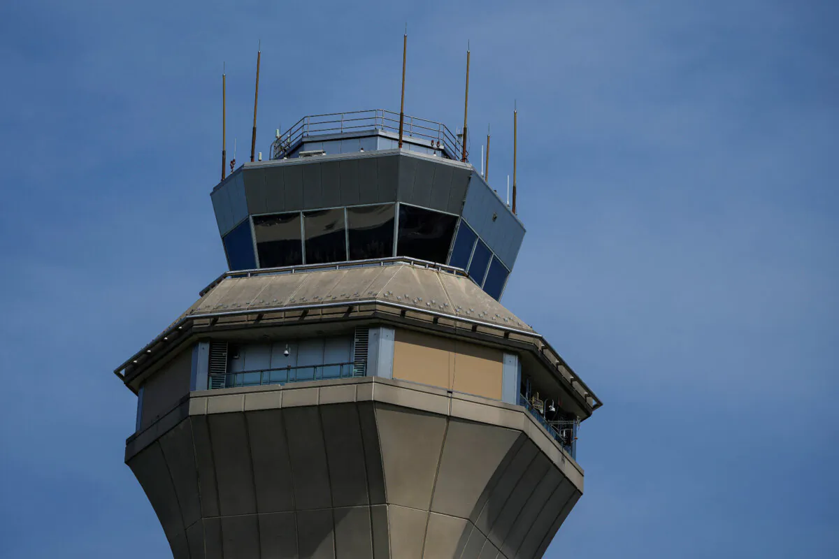 The control tower is pictured after an air traffic control outage, bringing flights to a standstill at Newark Liberty International Airport in Newark, N.J., on May 12, 2025. (Eduardo Munoz/File Photo/Reuters)
