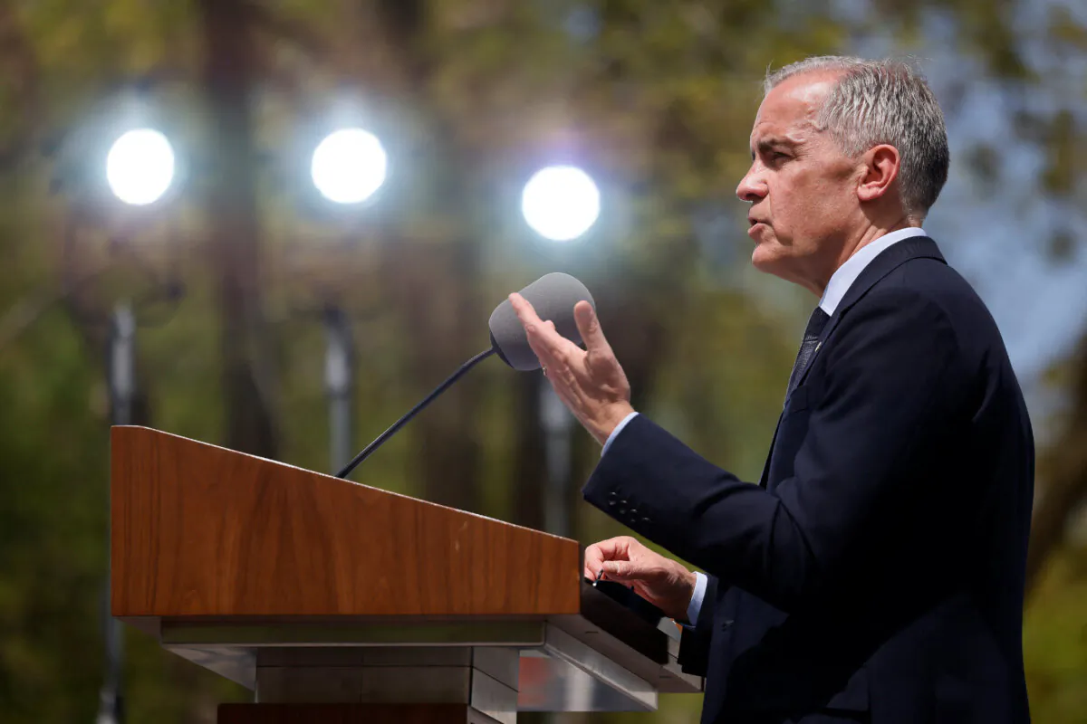 Prime Minister Mark Carney speaks during a press conference outside Rideau Hall, in Ottawa, May 13, 2025. (REUTERS/Blair Gable/File Photo)