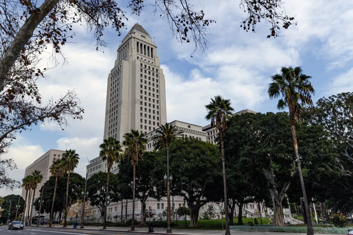 Los Angeles City Hall on Jan. 8, 2020. (Damian Dovarganes/AP Photo)