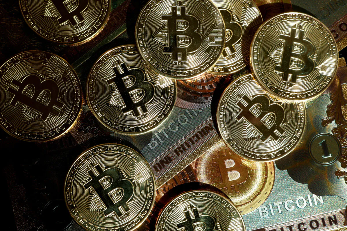 Representations of the cryptocurrency bitcoin are seen in this illustration created in Paris, March 9, 2024. (Benoit Tessier/Illustration/Reuters)