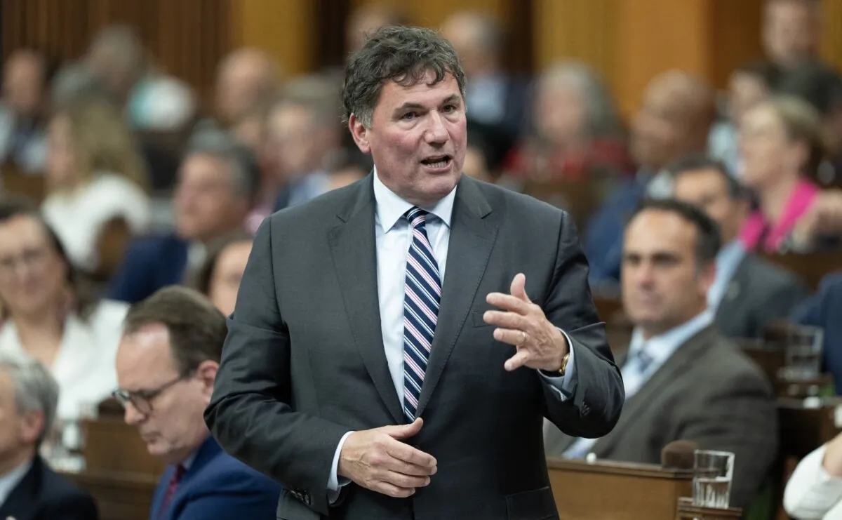 President of the King’s Privy Council for Canada Dominic LeBlanc rises during question period on Parliament Hill in Ottawa on May 28, 2025. (The Canadian Press/Adrian Wyld)