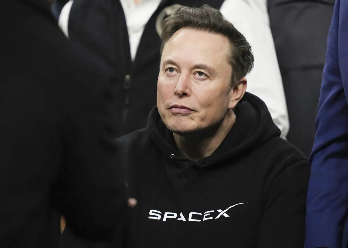 Elon Musk attends the finals for the NCAA wrestling championship in Philadelphia on March 22, 2025. (Matt Rourke/AP Photo)