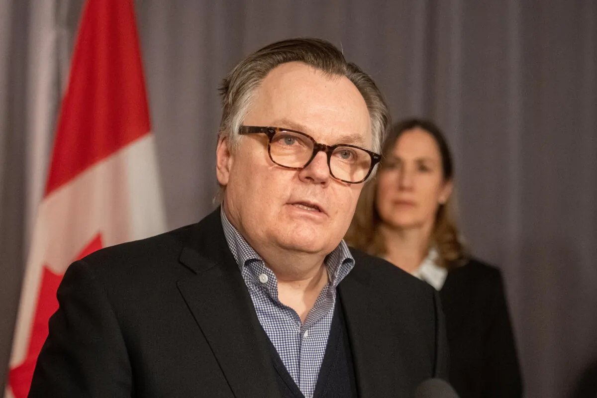 Then Permanent Representative of Canada to the United Nations Marc-Andre Blanchard speaks to media during the Liberal cabinet retreat in Winnipeg, on Jan. 19, 2020. (The Canadian Press/Mike Sudoma)