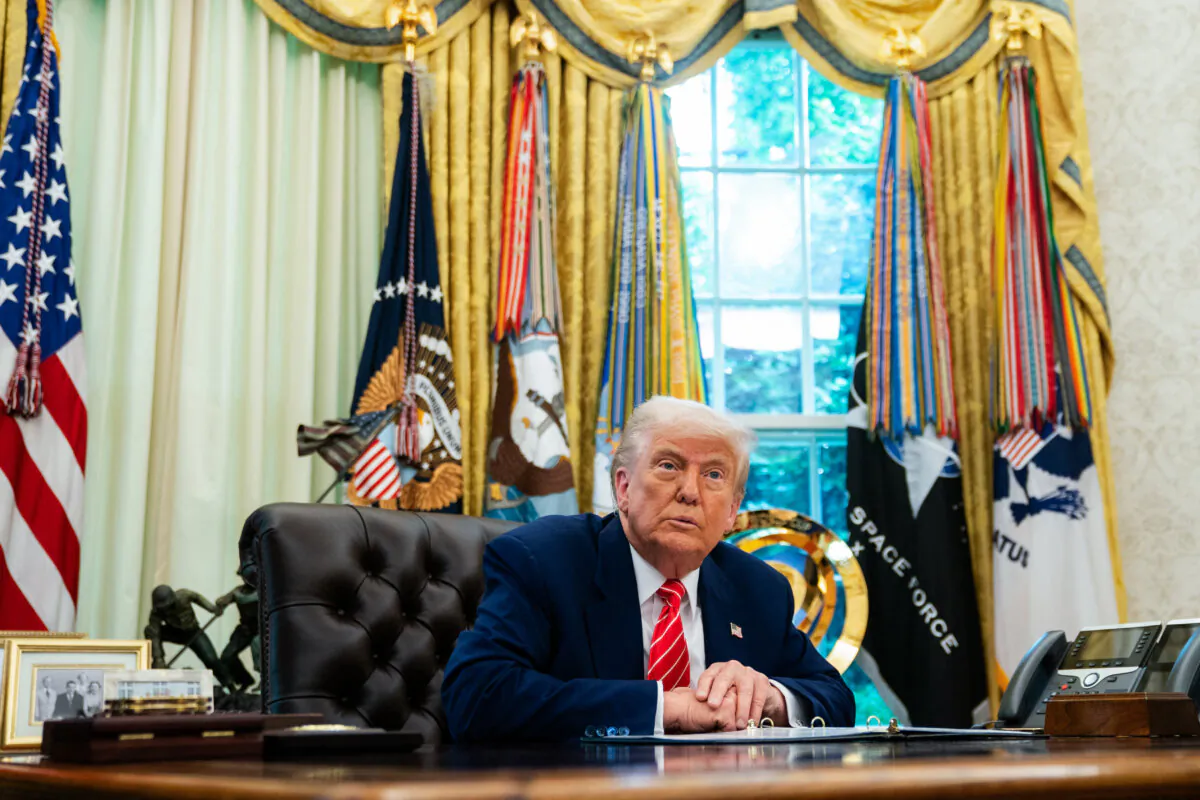 President Donald Trump speaks during a news conference in the Oval Office of the White House in Washington on May 30, 2025. (Allison Robbert/AFP via Getty Images)