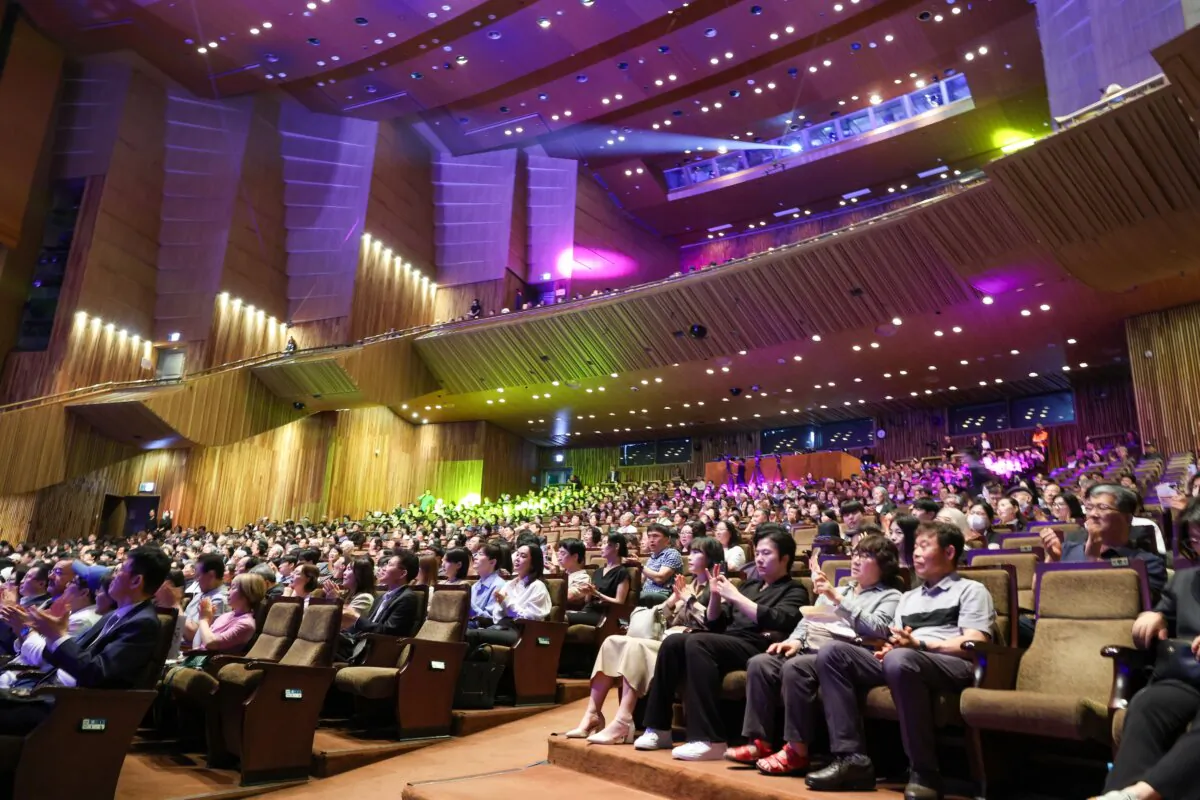 Opening ceremony of the fifth annual Seoul Larkspur International Film Festival at KBS Hall in Seoul, South Korea, on May 30, 2025. (Han Ki-min/The Epoch Times)