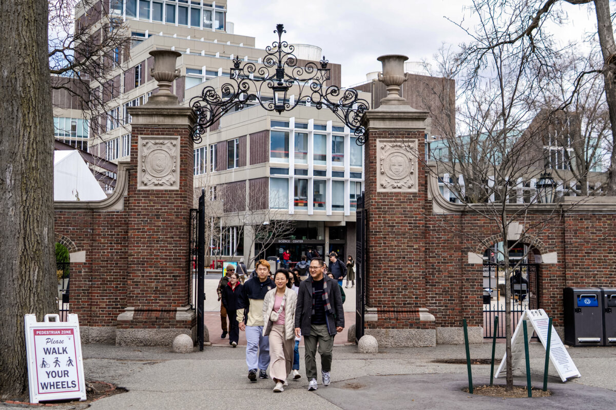 Harvard University in Cambridge, Mass., on April 16, 2025. (Learner Liu/The Epoch Times)