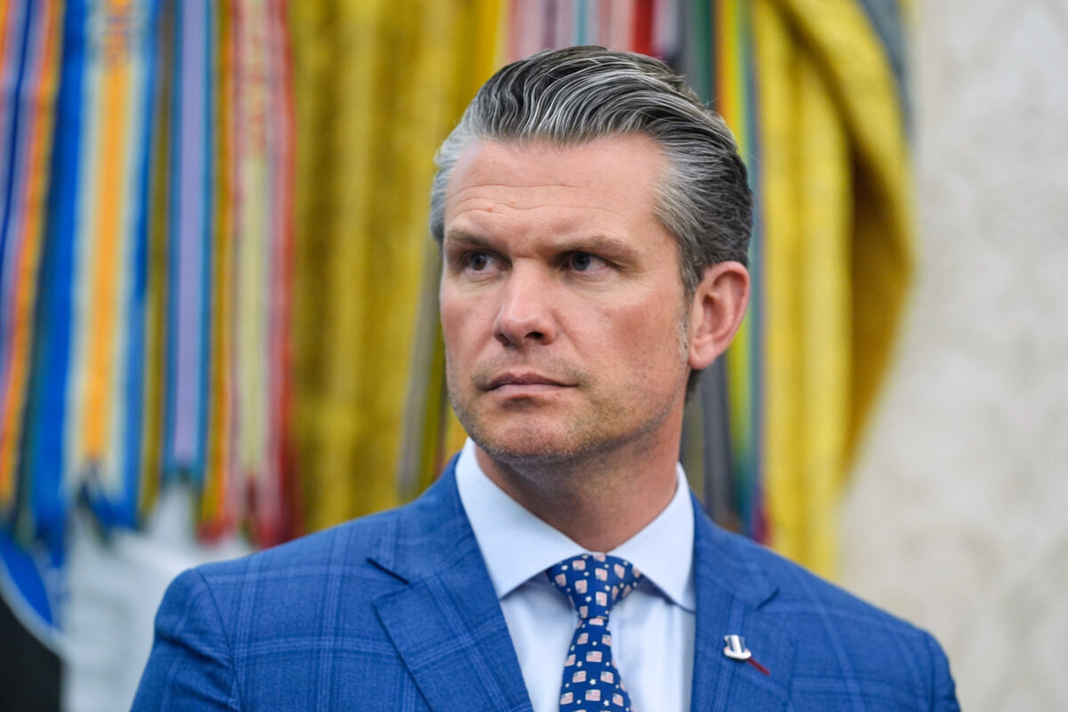 Defense Secretary Pete Hegseth in the Oval Office on May 23, 2025. (Evan Vucci/AP Photo)