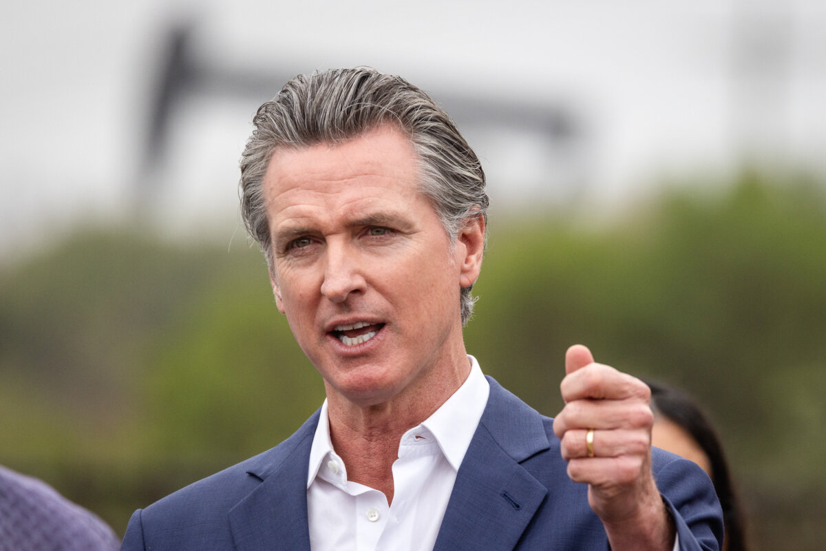 California Governor Gavin Newsom speaks in Los Angeles on Sep. 25, 2024. (John Fredricks/The Epoch Times)