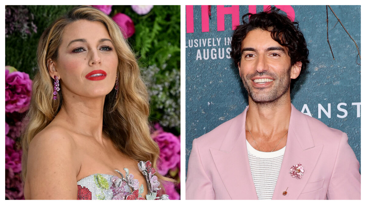 (Left) Actor Blake Lively poses on the red carpet upon arrival at the UK gala screening for "It Ends With Us" at the Odeon Luxe in Leicester Square, central London on Aug. 8, 2024. (Right) Justin Baldoni attends the "It Ends With Us" New York Premiere at AMC Lincoln Square Theater in New York on Aug. 6, 2024. (Cindy Ord/Getty Images; Justin Tallis/AFP via Getty Images)