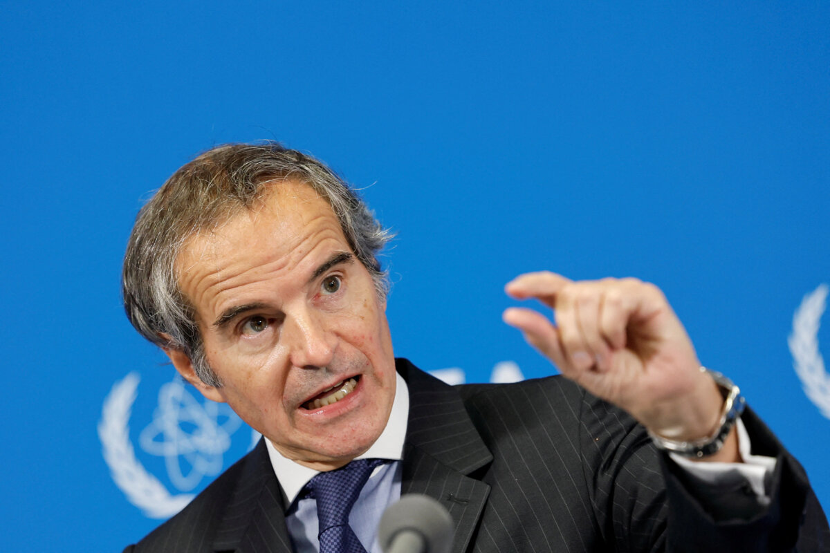 IAEA Director General Rafael Grossi holds a news conference after the first day of the agency's quarterly Board of Governors meeting at the IAEA headquarters in Vienna, Austria, on June 9, 2025. (Lisa Leutner/Reuters)