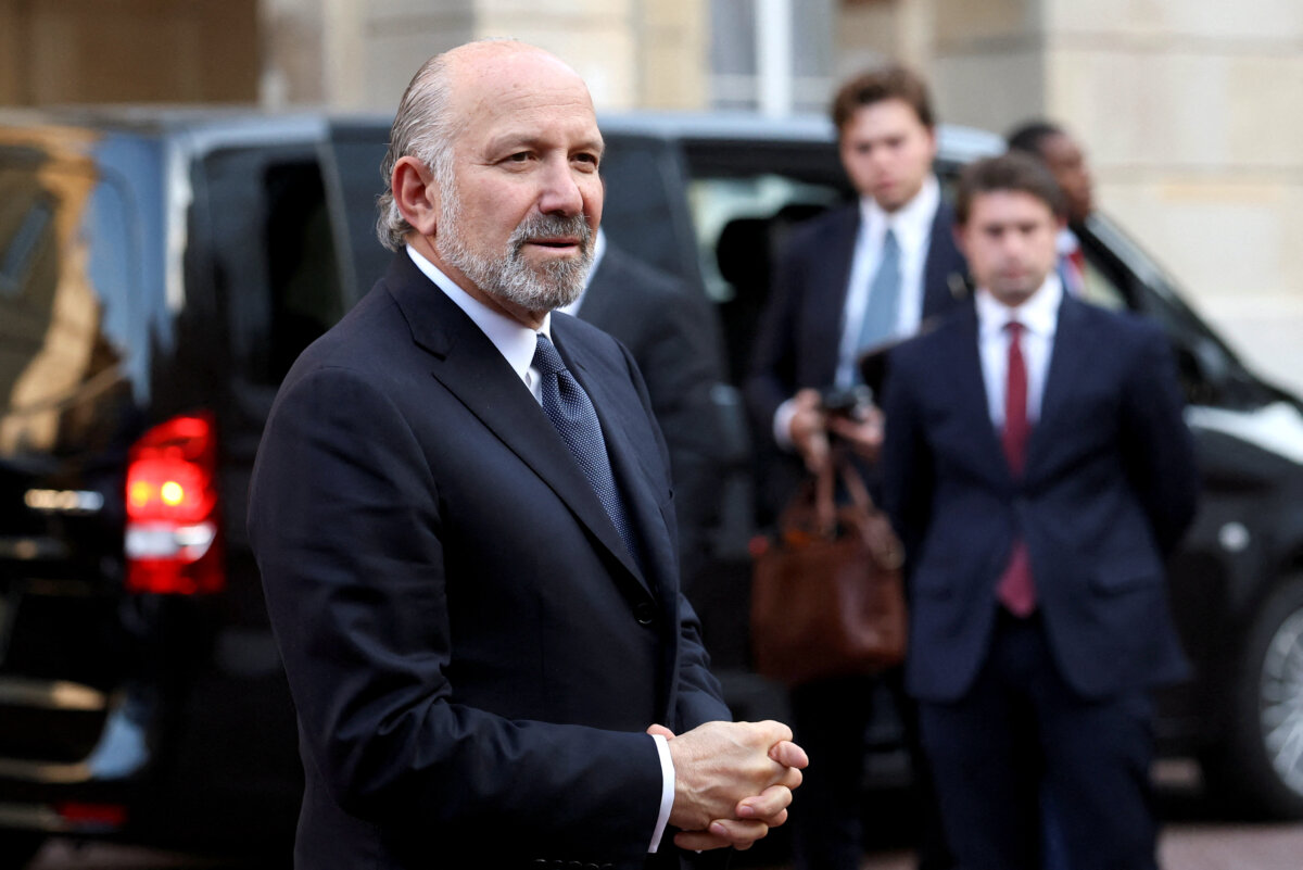 U.S. Secretary of Commerce Howard Lutnick answers questions from the media as he returns to Lancaster House, on the second day scheduled for trade talks between the United States and China, in London on June 10, 2025. (Toby Melville/Reuters)