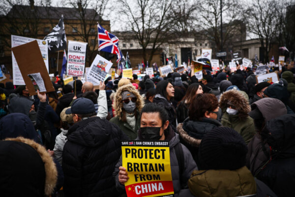 Protest Held at the Proposed Site for New Chinese Mega Embassy in London