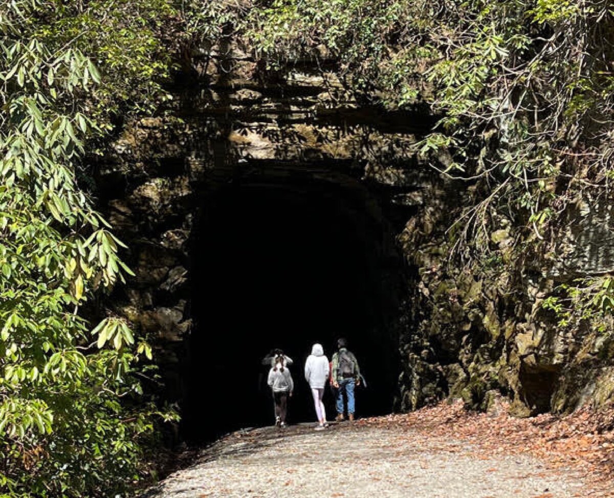 The approach to the Stumphouse Tunnel near Walhalla, South Carolina, promises good hiking and exploring within. (Photo courtesy of Bill Neely)