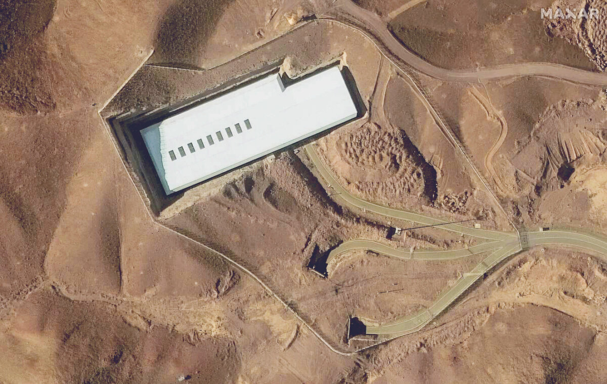 This satellite image provided by Maxar Technologies shows the Fordo enrichment facility in Iran, on Jan. 24, 2025. (Maxar Technologies via AP)