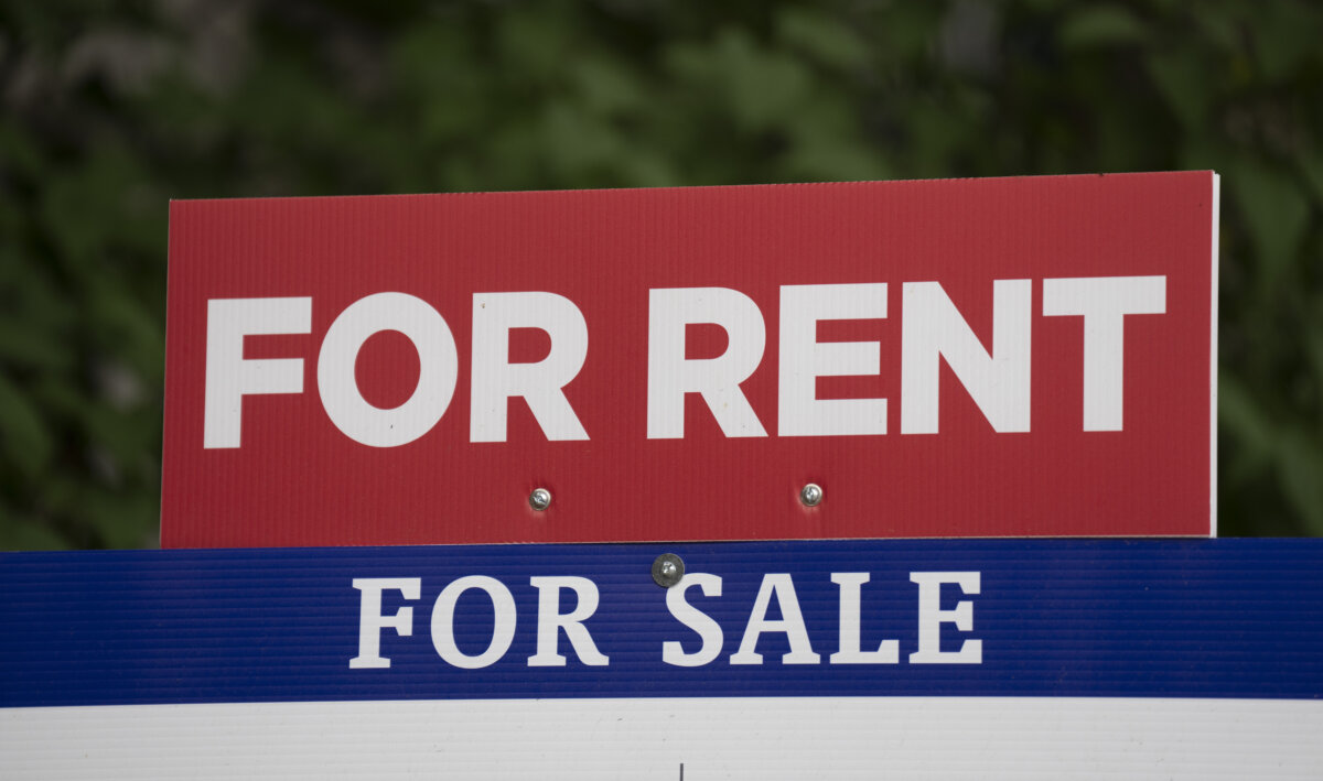 A realtor's sign advertising a house as for sale or for rent is shown in Ottawa on June 9, 2023. (The Canadian Press/Adrian Wyld)