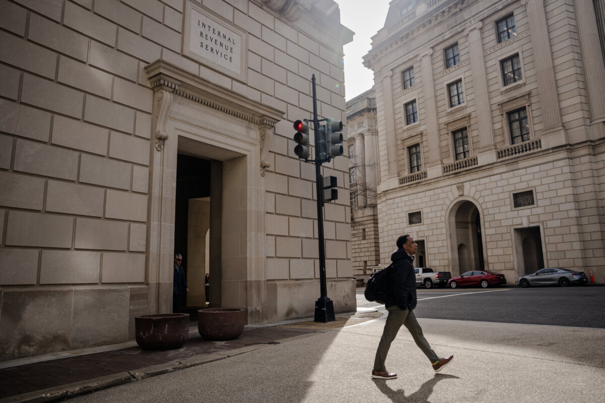 The Internal Revenue Service (IRS) in Washington on March 10, 2025. (Madalina Vasiliu/The Epoch Times)