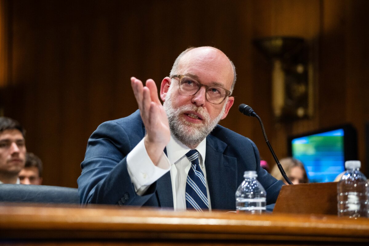 Director of the Office of Management and Budget Russ Vought testifies on Capitol Hill in Washington on June 25, 2025. (Madalina Kilroy/The Epoch Times)