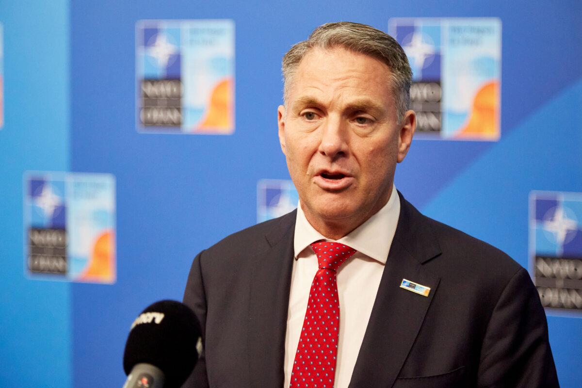 Australian Deputy Prime Minister Richard Marles speaks to the press during the NATO summit in The Hague, Netherlands, on June 25, 2025. (Pierre Crom/Getty Images)