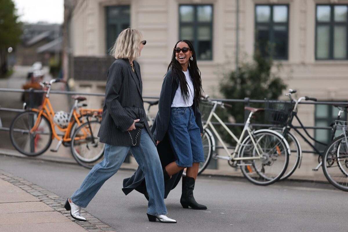 With the right accessories, jorts can be suited to anyone's style. (Jeremy Moeller/Getty Images)