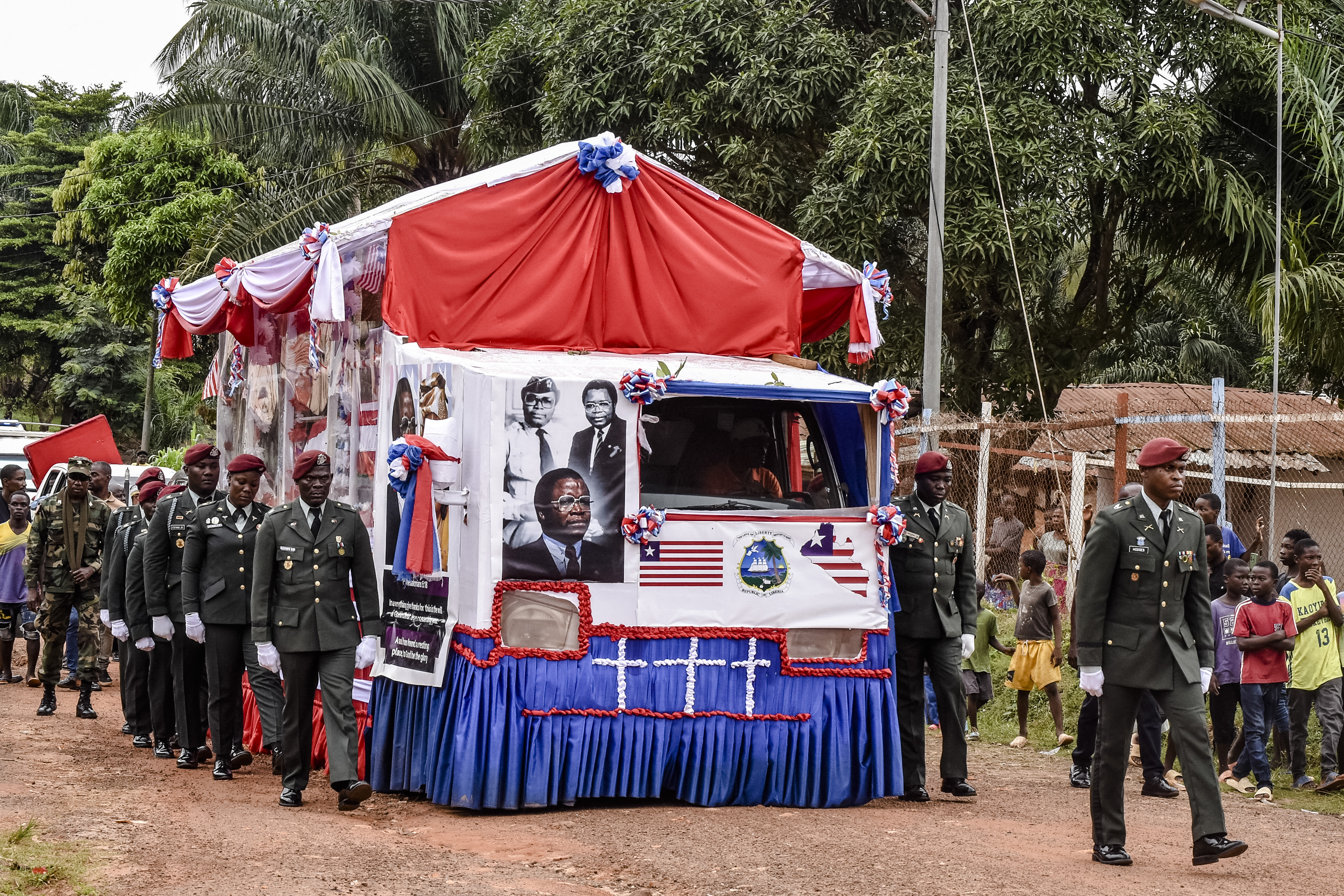 Day in Photos: Liberian President’s Funeral, Plane Crash in Chartres, and Nigerian Teachers’ Strike