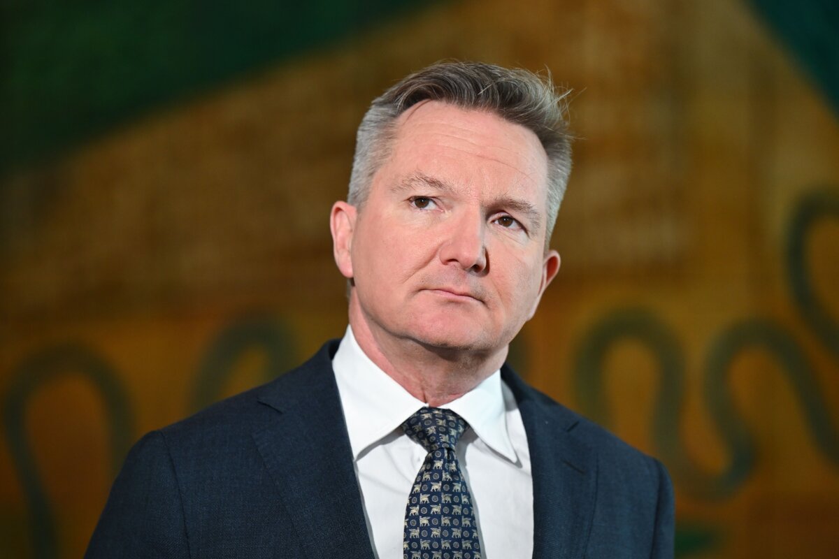 Federal Energy Minister Chris Bowen speaks to the media during a press conference at Parliament House in Canberra, Australia on June 30, 2025. (AAP Image/Lukas Coch)