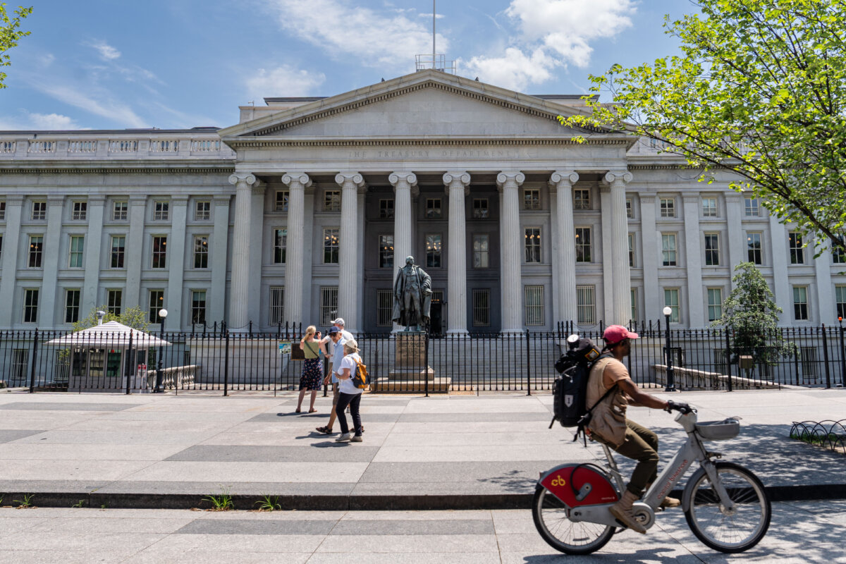 The Department of the Treasury in Washington on June 30, 2025. (Madalina Kilroy/The Epoch Times)