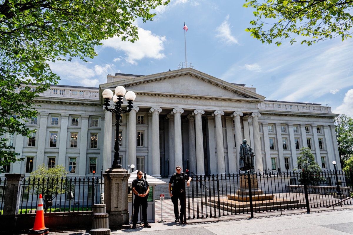 The U.S. Department of the Treasury in Washington on June 30, 2025. (Madalina Kilroy/The Epoch Times)