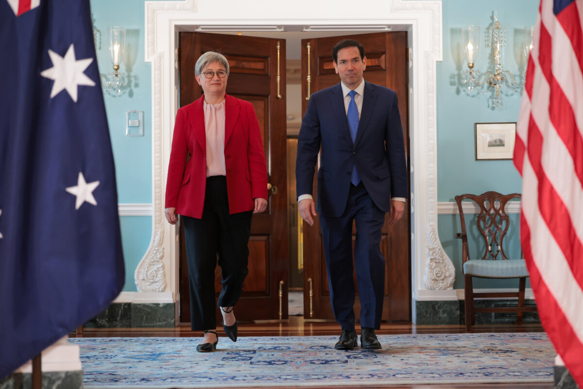 U.S. Secretary of State Marco Rubio (R) meets with Australian Foreign Minister Penny Wong in Washington, DC., on July 01, 2025. (Kayla Bartkowski/Getty Images)