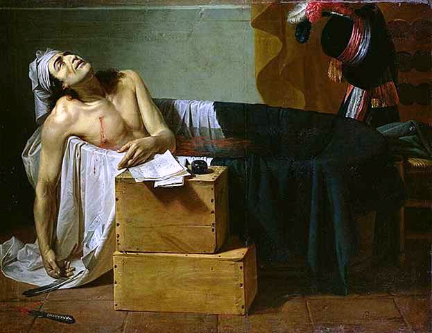 “The Death of Marat” by Guillaume-Joseph Roques (1793). (Public Domain)