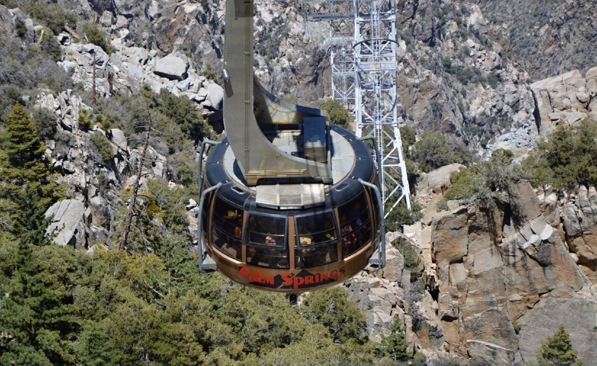 The aerial tramway makes its way up San Jacinto Mountain in Palm Springs, California. (Victor Block)