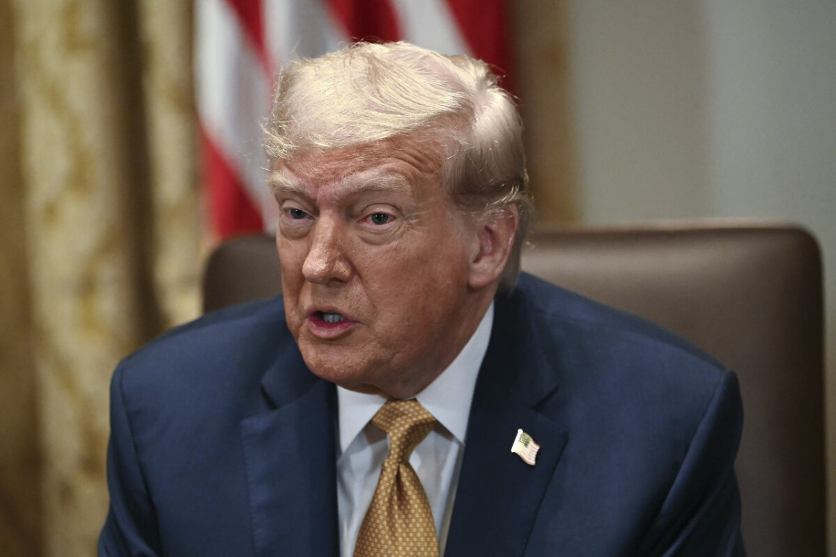 President Donald Trump speaks during a cabinet meeting in the Cabinet Room of the White House on July 8, 2025. (Andrew Caballero-Reynolds/AFP via Getty Images)