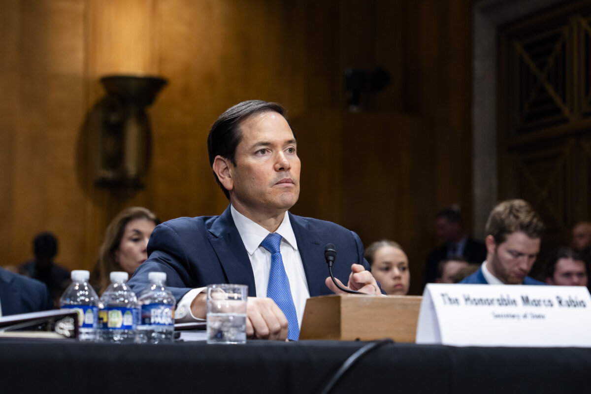 Secretary of State Marco Rubio testifies before the Senate Committee on Foreign Relations on Capitol Hill in Washington on May 20, 2025. (Madalina Vasiliu/The Epoch Times)