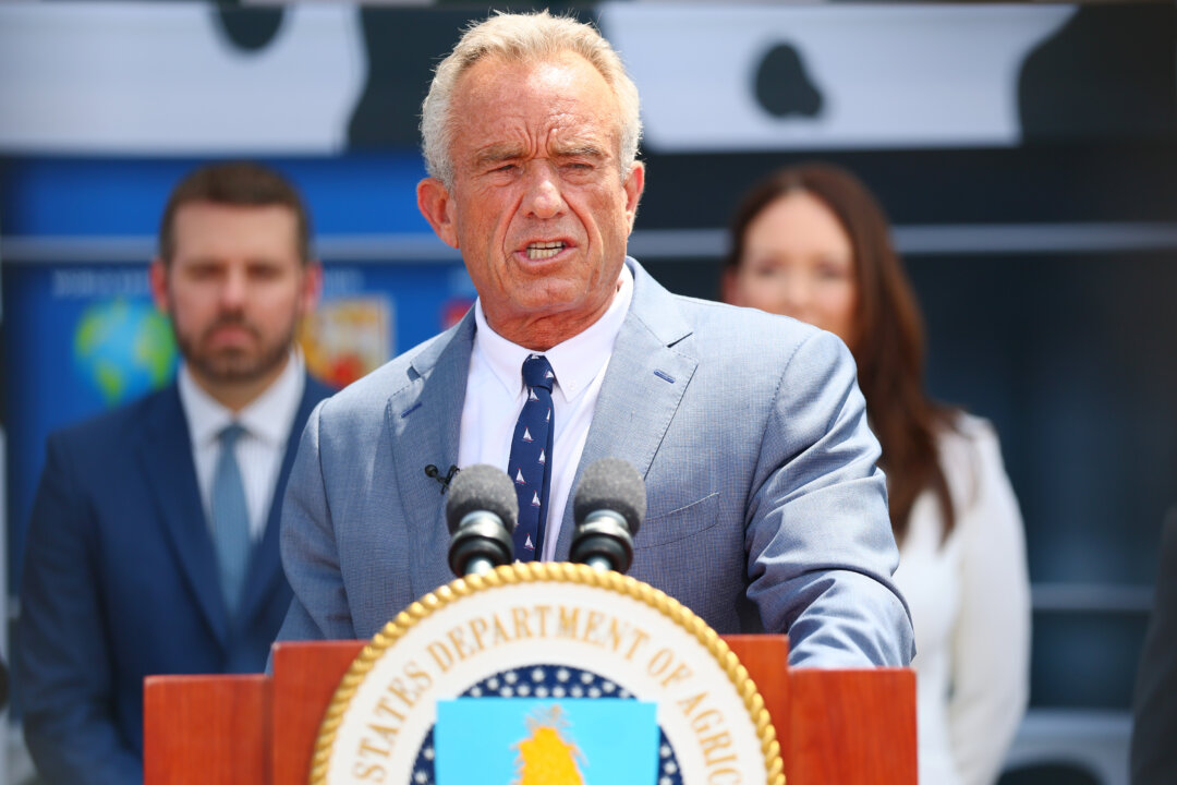 Health Secretary Robert F. Kennedy Jr. speaks during a press conference in Washington on July 14, 2025. (Michael M. Santiago/Getty Images)