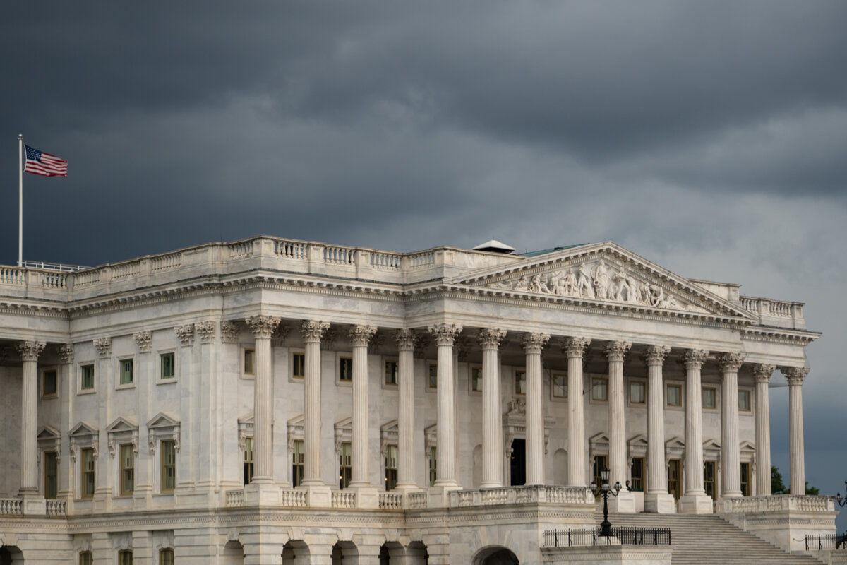 The Senate side of the U.S. Capitol on July 14, 2025. (Madalina Kilroy/The Epoch Times)