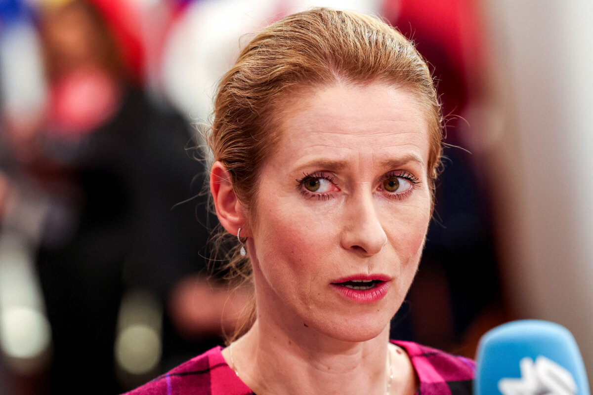 European Union High Representative for Foreign Affairs and Security Policy Kaja Kallas at a meeting in Brussels, Belgium, on July 14, 2025. (Yves Herman/Reuters)