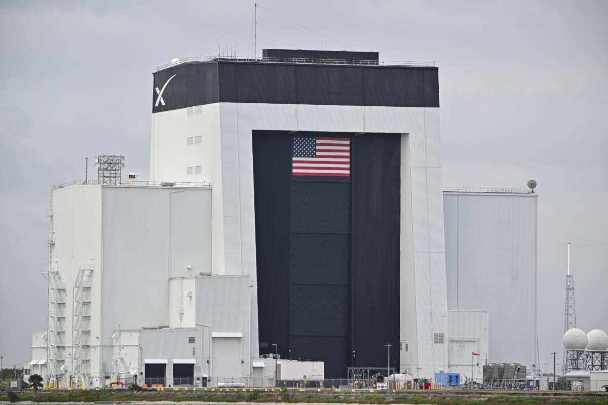 Part of the SpaceX facility at NASA Kennedy Space Center in Cape Canaveral, Fla., on April 9, 2025. (Miguel J. Rodriguez Carrillo/Getty Images)