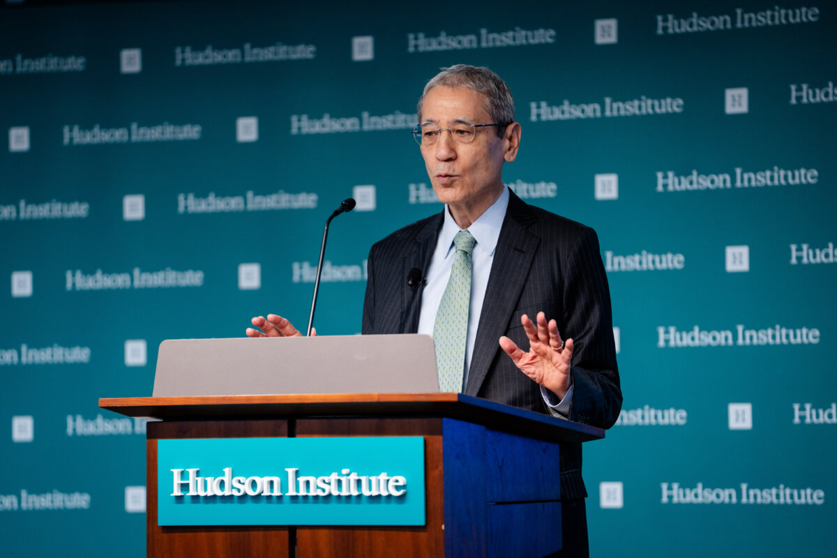 Gordon Chang, a columnist at Newsweek and TV commentator, speaks at the Hudson Institute during a discussion on post-Communist China - 'After the Fall: Planning for a Post-Communist China' in Washington on July 16, 2025. (Madalina Kilroy/The Epoch Times)