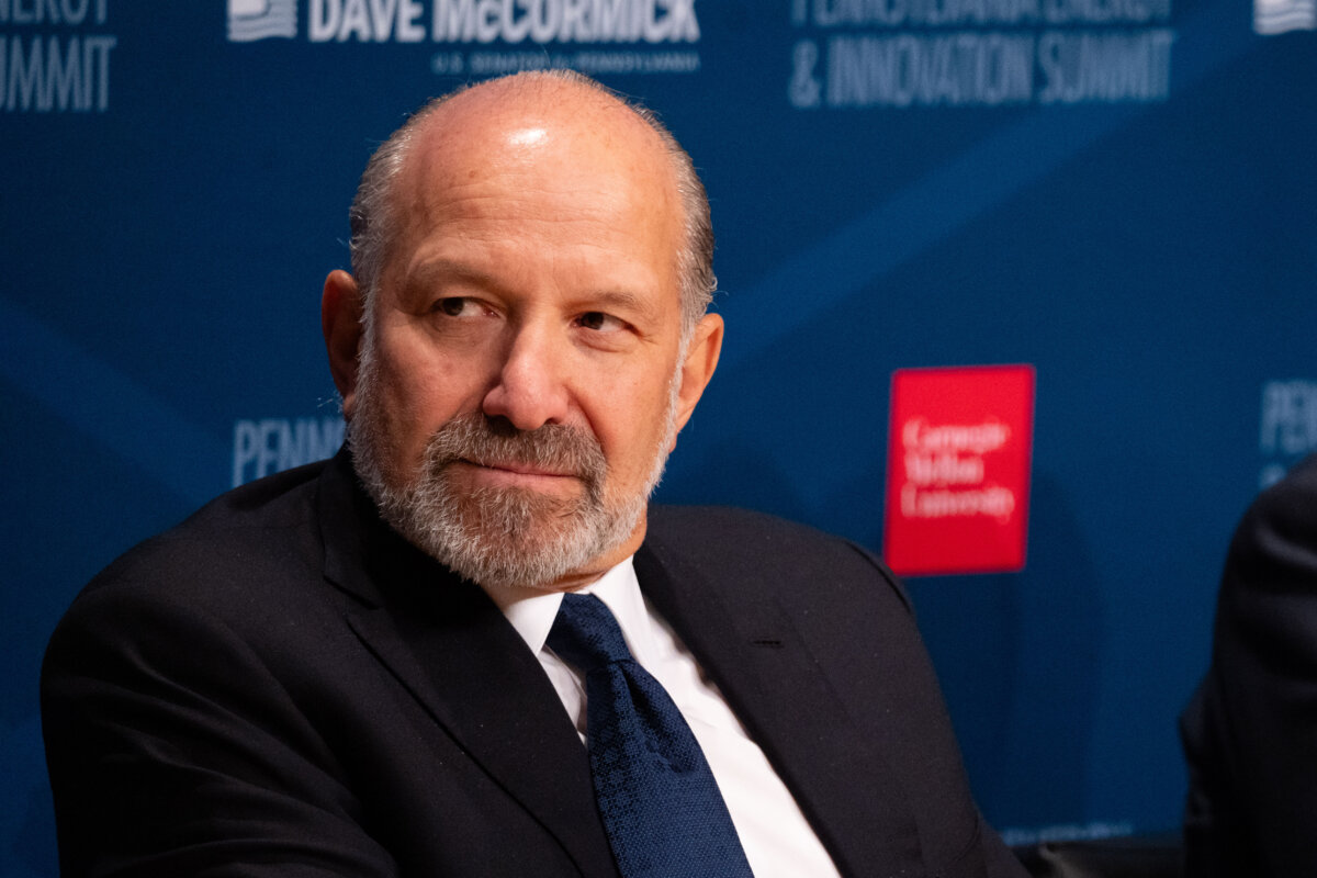Secretary of Commerce Howard Lutnick speaks at the Pennsylvania Energy and Innovation Summit at Carnegie Mellon University in Pittsburgh on July 15, 2025. (Samira Bouaou/The Epoch Times)