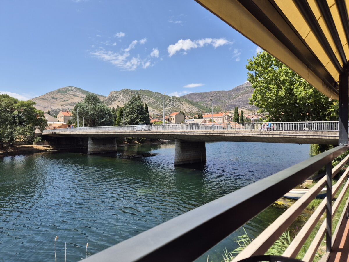 A view of the Trebišnjica river in Trebinje, in the Republika Srpska, Bosnia-Herzegovina, on July 14, 2025. (Chris Summers/The Epoch Times)