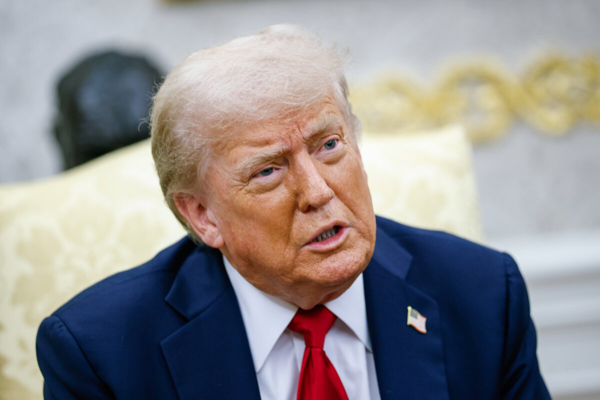 President Donald Trump delivers remarks at the White House on July 14, 2025. (Kevin Dietsch/Getty Images)