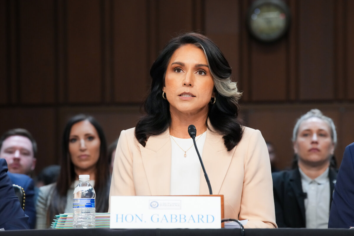 Director of National Intelligence Tulsi Gabbard appears during a Senate Committee on Intelligence Hearing in Washington, DC, on March 25, 2025. (Andrew Harnik/Getty Images)