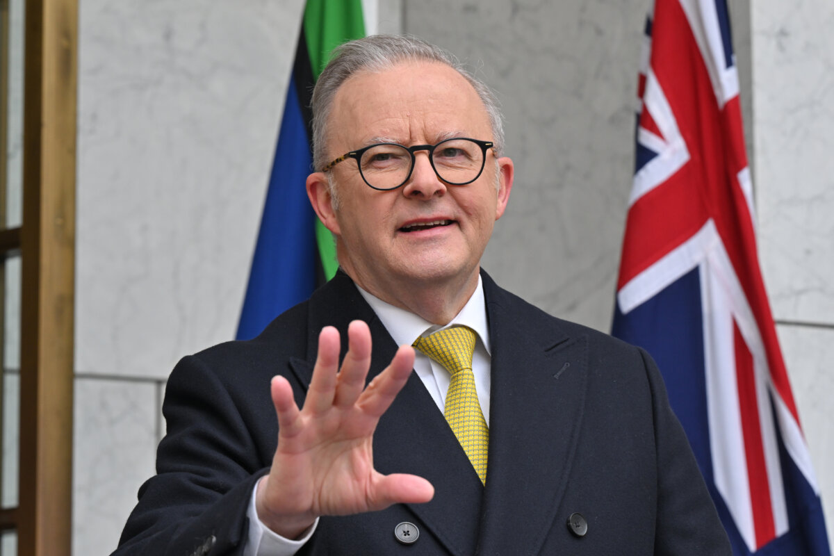 Prime Minister Anthony Albanese at a press conference at Parliament House in Canberra, Australia on July 30, 2025. (AAP Image/Mick Tsikas)