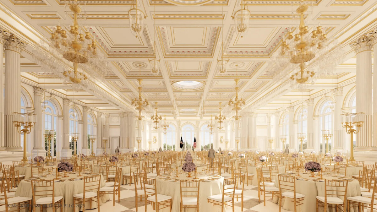 A rendering of the proposed White House ballroom. (The White House)