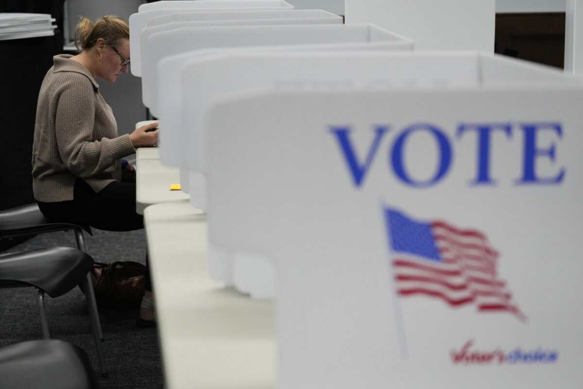 A voter casts her ballot on Election Day, in Canton, N.C., on Nov. 5, 2024. (George Walker IV/AP Photo)