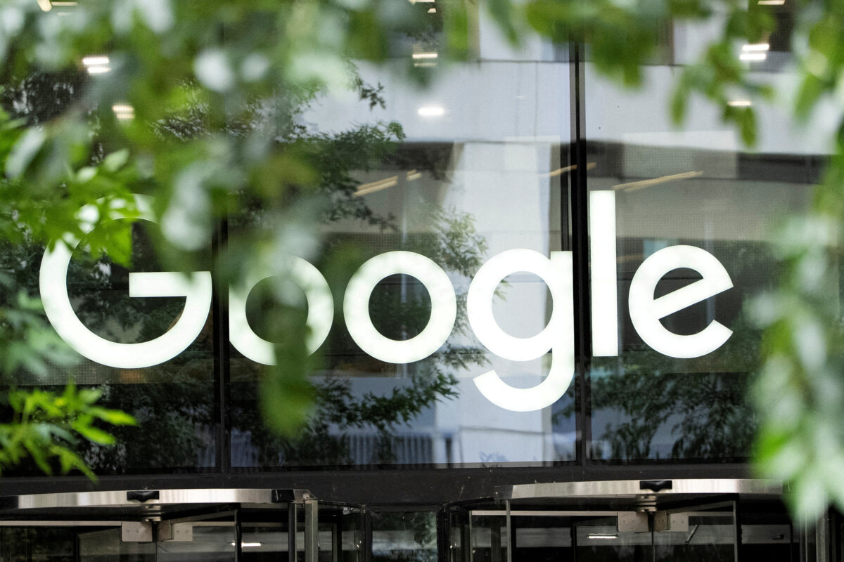 The Google logo outside the company's offices in London on June 24, 2025. REUTERS/Carlos Jasso/File Photo