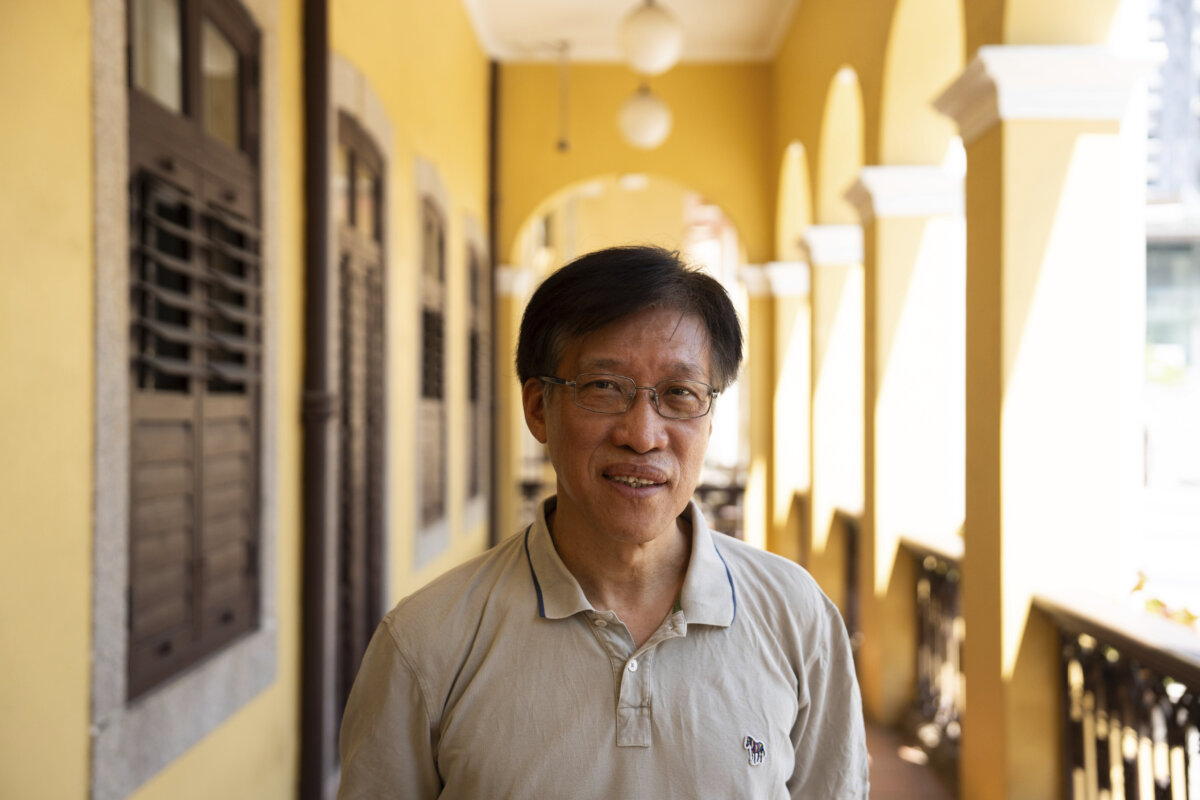 Veteran pro-democracy former lawmaker Au Kam San poses for a photo during an interview in Macao on Oct. 7, 2024. (Bertha Wang/AP Photo)
